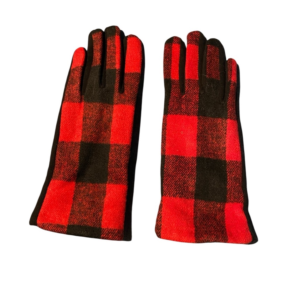 David and Young Red and Black Plaid Gloves